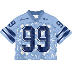 Venta al por mayor: Últimos modelos de camisetas de fútbol americano de poliéster para equipos, lisas, de malla tejida, de alta calidad, ajuste holgado y regular. - Product Image 5