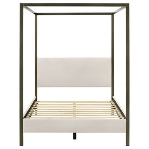 Cama con Dosel Mellie Queen en Color Vainilla, Cama con Dosel Tapizada - Product Image 4