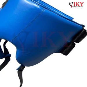 Nuevos conjuntos de boxeo de cuero genuino en azul real vibrante con cordones blancos, duraderos, para venta al por mayor, con etiqueta privada personalizada. - Product Image 5