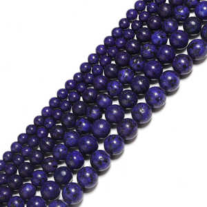 Perles rondes en cristal de Lapis Lazuli et verre soufflé, 10 mm, semi-finies, accessoires de bijoux DIY, ajoutez de la couleur à vos créations - Product Image 2