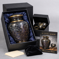 Urne funéraire personnalisée en laiton cloisonné de style américain, motif floral, durable, pour cendres humaines, souvenir en forme de cœur, 200/220 pouces cubes, Uzair