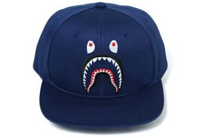 Casquette Snapback Bleue à 6 Panneaux avec Broderie Motif Bouche de Requin sur le Panneau Avant, Unisexe, Style Urbain, Chapeau Ajusté, Effet Délavé, 100% Coton - Product Image 5