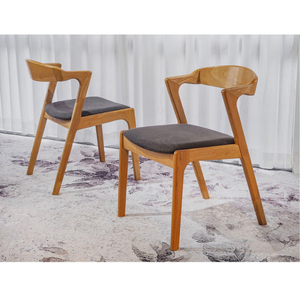 Silla de Comedor Bowery en Madera Maciza de Teca y Cuero Ecológico Estilo Mid Century para Restaurantes y Hoteles - Product Image 3
