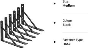 Soportes de Metal Resistentes para Estantes, Estilo Industrial Rústico, Soportes Flotantes de Hierro en Ángulo Recto para Estantes de Pared - Product Image 4
