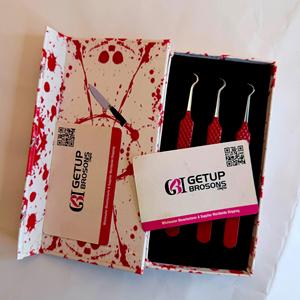 แหนบต่อขนตา GETUP BROSONS รุ่น Precision ทำจากสแตนเลสสตีล ปลายไฟเบอร์เคลือบสีแดง ด้ามโค้ง สำหรับแยกขนตา - Product Image 3
