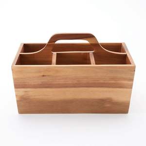 Multipurpose Wooden Cutlery <b>Holder</b> With Separate Compartments For Spoons Forks Knives <b>Chopsticks</b> And Kitchen Tools - Product Image 5