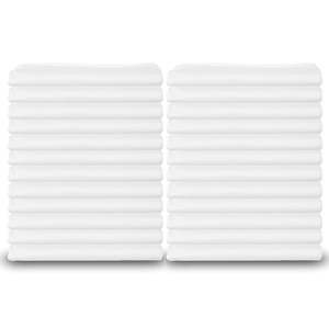 Elegante Set di 24 Federe in Cotone Bianco di Alta Qualità, Misura Standard, 180 Fili, Doppia Cucitura - per Neonati - Product Image 1