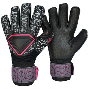 Gants de gardien de but de football blancs à doigts entiers avec sangle de poignet réglable, antidérapants, respirants, en cuir PU, unisexe - Product Image 6