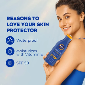 Protect And Moisture Sun Lotion Spf50 Hydrating Nourishing Formula Gentle Daily Skincare Smooth Radiant <b>Glow</b> Long Lasting Pack - Product Image 4