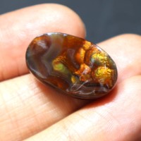 Cabochon en Agate de Feu Mexicaine Naturelle Druzy, Bijou Unique Fait Main en Agate de Feu, Cabochon en Agate de Feu Poli pour la Fabrication de Bijoux