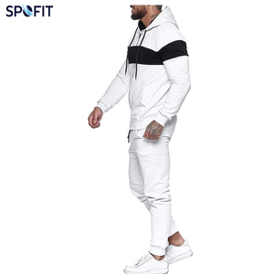 Conjunto Deportivo Personalizado de 2 Piezas para Hombre, Color Blanco y Negro, Sudadera con Cierre y Pantalones Jogger, Corte Ajustado, Ropa Deportiva para Gimnasio, OEM - Product Image 2