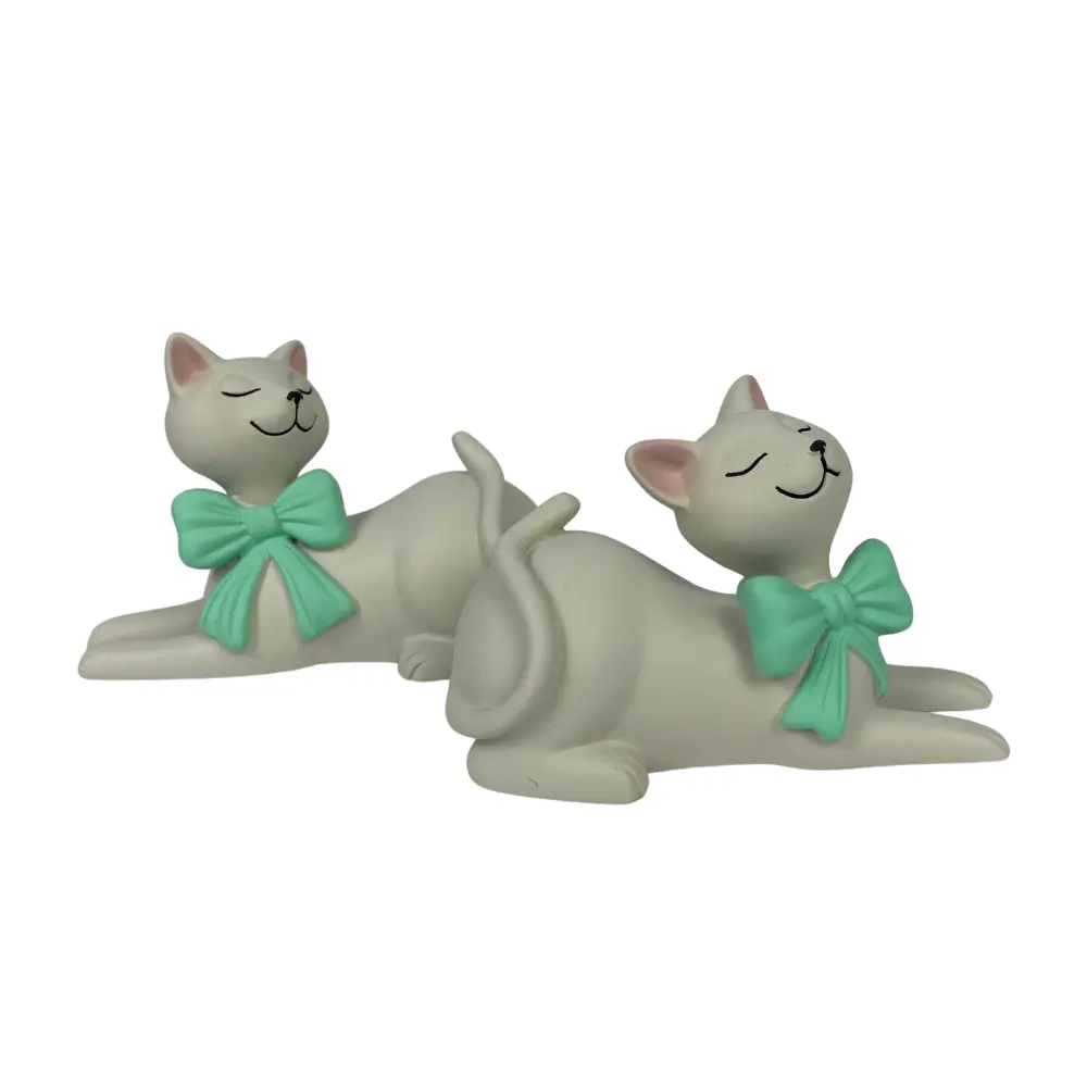 Whosale Vietstyle Cat Statue with a Dapper Twist Bow Tie Accents for a Charming Decor Piece