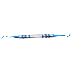 Instrument dentaire composite en titane bleu de qualité supérieure, sculpteur de résine à double extrémité avec poignée ergonomique antidérapante, base Surgi - Product Image 3