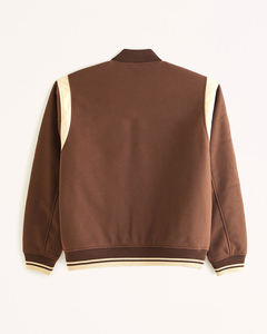 Personalized Waterproof Vintage Patchwork <b>Winter</b> Bomber <b>Jacket</b> PU <b>Leather</b> Wool Embroidered O-Neck Unisex - Product Image 2