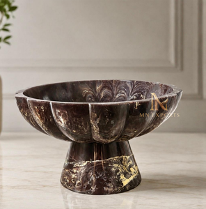 Cuencos de Servir Decorativos de Resina Hechos a Mano, Ecológicos, Aptos para Lavavajillas, de Diseño Moderno y Lujoso, Color Marrón, para Fiestas, Acabado Pulido - Product Image 1