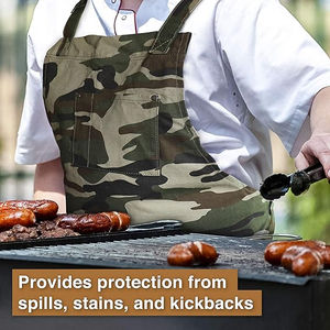 Tablier de charpentier réglable en coton robuste avec sangles croisées et sac à outils, couleur personnalisable, uniforme de travail pour le personnel de restaurant et de bar - Product Image 3