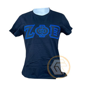 Camiseta de Algodón Personalizada al por Mayor Zeta Phi Beta, Ropa Fina de Sororidad para Mujer, Diseño Estampado de Verano para Fraternidad, Bordado de Alta Calidad - Product Image 2