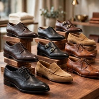 Chaussures en cuir pour hommes 100% authentiques, fabriquées en usine, vente en gros, bottes en daim marron vintage, chaussures en gros en liquidation de BD