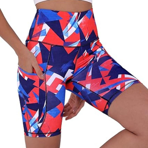 Women's Summer Gym Yoga Shorts Breathable Stretchy Mid Waist Regular Fit 100% Cotton Wholesale Yoga Shorts For Women - Product Image 2