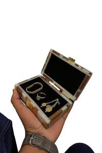 Luxury Handmade Geometric Wood and Resin Jewelry Box Premium Keepsake <b>Storage</b> Organizer Decorative Gift Box Wholesale - Product Image 5