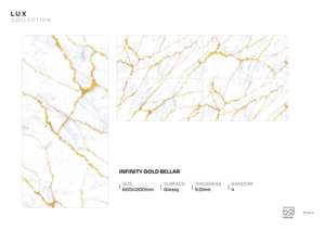 Panneau en porcelaine brillant Radiance Elite 600x1200mm 60x120cm 24x48 pouces, carrelage décoratif pour sol - Product Image 3