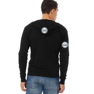 Sudadera con capucha y cremallera Bella Canvas para hombre, ligera, informal, de algodón, suave, de manga larga, con cremallera completa, de tejido tri-blend. - Product Image 4