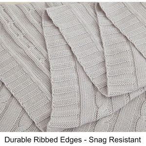 Coperta in Maglia di Cotone 100% Puro, Super Morbida e Calda 51x67, Coperta Lavorata a Maglia Extra Accogliente per Divano, Coperta Raschel - Product Image 2