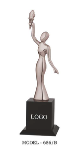 Elegant Office Metal Statue Graceful Lady Dial Shape Professional Workspace Desk Decor In Golden Silver Copper Bronze Finishes - Product Image 5
