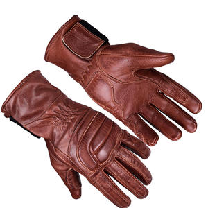 WARPRO INDUSTRY Full Finger Cowhide Racing Gloves with Pull on Closure Unisex Adjustable Wrist <b>Strap</b> Non Slip Cycling - Product Image 1