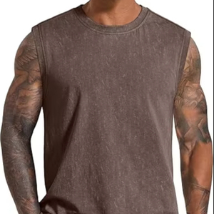 Débardeur de sport côtelé respirant pour homme, 180 grammes, personnalisé, pour entraînement et fitness, coupe oversize, avec logo personnalisé, vente en gros - Product Image 1