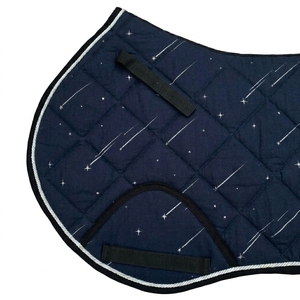 Luxury Horse Saddle Pad with Ear <b>Bonnet</b> Set Diamond Quilting Soft Fabric Breathable Diamond Stitch Anti Sweat Riding Gear - Product Image 2