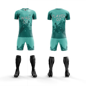 Maillots et shorts de football personnalisables pour hommes, 100% polyester, impression par sublimation, séchage rapide, respirant, uniformes écologiques - Product Image 1