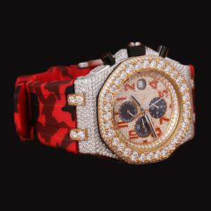 Reloj de Lujo para Hombre con Caja Redonda de Diamantes Moissanite de Dos Tonos Hechos a Mano, con Múltiples Funciones - Product Image 6