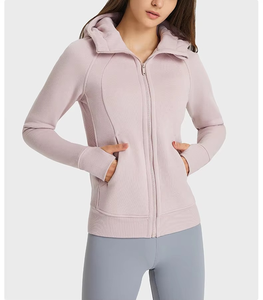 Sweat-shirt à capuche personnalisé pour l'hiver, vêtements de sport à manches longues, vêtements épais et chauds, veste de sport à fermeture éclair pour femmes, veste de yoga à fermeture éclair - Product Image 5
