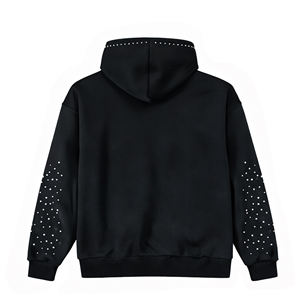 เสื้อฮู้ดดี้ปักลายเพชรแบบกำหนดเอง พิมพ์ลายดิจิตอล DTG ผ้าฝ้าย 100% ซิปเต็มตัว ชายเสื้อแบบดิบ ซิปพิมพ์ลายดิจิตอลแบบนูน ผ้าฟลีซ สำหรับฤดูหนาว ใส่ได้ทั้งชายและหญิง - Product Image 2