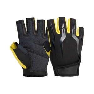 Gants de fitness demi-doigts respirants en maille pour la musculation, l'entraînement et la protection des mains, unisexe, bleu et noir - Product Image 5