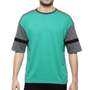 เสื้อยืดโอเวอร์ไซส์ลำลองทรงหลวมผ้าฝ้าย100% ระบายอากาศเป็นมิตรกับสิ่งแวดล้อมดีไซน์ด้านหน้าว่างเปล่าคอกลมมีสไตล์ - Product Image 1