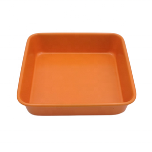 Molde para Hornear Cuadrado de 8 Pulgadas, Revestimiento Antiadherente Premium para Hornear Pasteles con Buen Desmolde - Naranja - Product Image 1