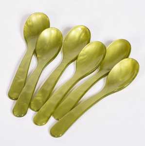 Ensemble de cuillères en résine colorées, forme ronde légère, pour un usage quotidien, artisanat en résine - Product Image 4