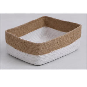 Panier de rangement en jute et coton, panier de rangement écologique avec poignée pour suspendre les fruits dans la cuisine - Product Image 5
