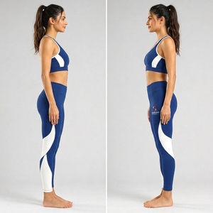Ensemble de yoga pour femmes, couleur unie, leggings taille haute et soutien-gorge de sport, 2 pièces, vêtements de sport pour la gym et le fitness, OEM, étiquette privée, ensemble de yoga pour femmes - Product Image 5