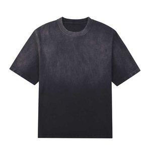 T-shirt pour homme de haute qualité, coupe classique, respirant, séchage rapide, logo personnalisé multicolore, effet délavé à l'acide - Product Image 4
