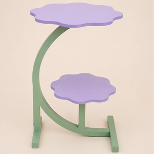 Ensemble de tables d'appoint décoratives à deux niveaux en forme de fleur, table de décoration pour la maison, support pour café et collations, organisateur gain de place - Product Image 1