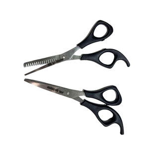 Ensemble de ciseaux professionnels noirs pour la coupe de cheveux en acier inoxydable, ciseaux de coupe et d'éclaircissement pour barbier, coiffure et beauté - Product Image 5