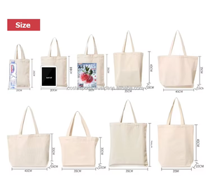 Custom Logo Canvas Tote Bag Zipper Shoulder Shopper Large Capacity Customize size Reusable Travel Tote Bag - Product Image 6