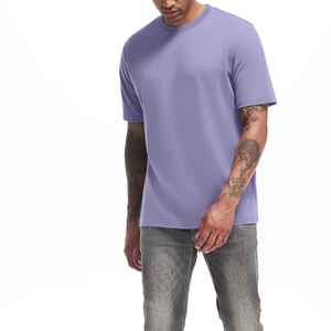 T-shirt Homme Léger 100% Coton Haute Qualité Coupe Slim Manches Courtes Respirant Séchage Rapide Col Ringer Vierge à l'Avant - Product Image 1