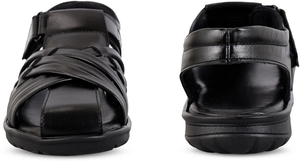 Sandalias de Piel Auténtica Negra de Primera Calidad, Punta Redonda, Sin Cordones, para Hombre, Ligeras, Transpirables, Reciclables, Duraderas, Casuales, para Exteriores - Product Image 4