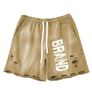 Pantalones Cortos Deportivos Personalizados para Hombre, Estilo Vintage, Lavado Ácido, con Cordón Ajustable, de Felpa Francesa, con Diseño Sólido, Estilo Casual - Product Image 1