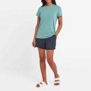 T-shirt décontracté à col en V et manches courtes, coupe ajustée, écologique, pour femme, grandes tailles, collection Printemps/Été – Vente en gros, qualité supérieure - Product Image 4