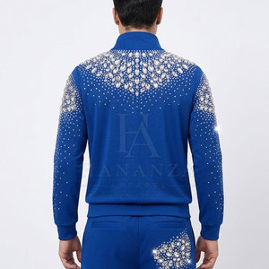 Ensemble de survêtement en strass pour homme, moderne, doux, respirant, tendance, pour la nuit et les occasions décontractées - Product Image 4